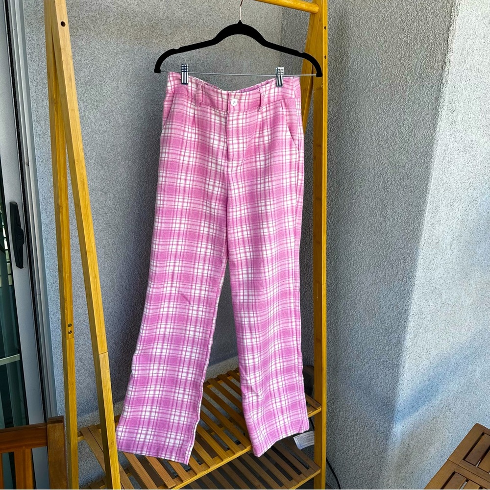 princess polly pink plaid pants 🌸